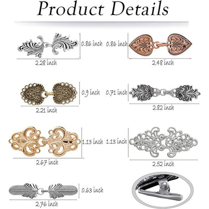 Vintage Sweater Clip Cape Cloak Clips Retro Cardigan Clasp Shawl Collar Clasp Dress Shirt Brooch for Cape Cloak Scarf Clip