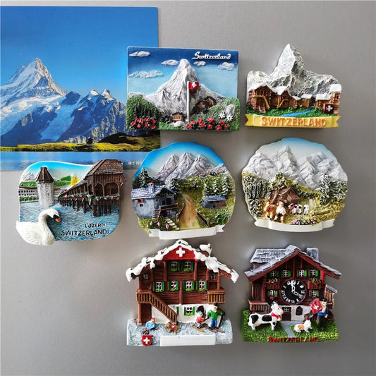 Switzerland Tourist Souvenir Fridge Magnets Jungfraujoc Luzern Zermatt Zermatt Geneva Bern Basel Interlaken Home Decor Sticke