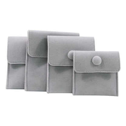 1pcs Jewellery Pouch Packaging Bag Soft Velvet Gift Bracelet Necklace Earrings Rings Storeage Custom Logo - light grey / XL 9