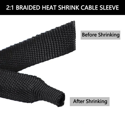 1~50m Braided Cable Sleeve Diameter 4~30mm PET Heat Shrink Tube Insulation Flam Retardant Shrinkable Wire Wrap Sheath Organiz
