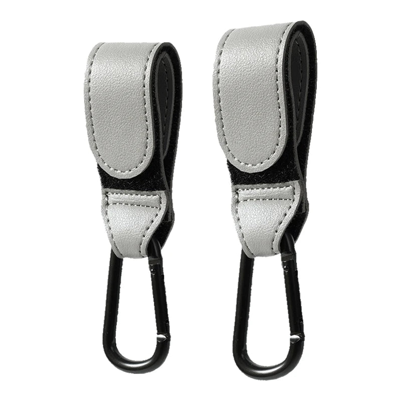 Baby Stroller Hook Fashion PU Leather Adjustable Pram Hook Cart Organizer Diaper Bag Hanger Children Boy Girl Travel Accessor