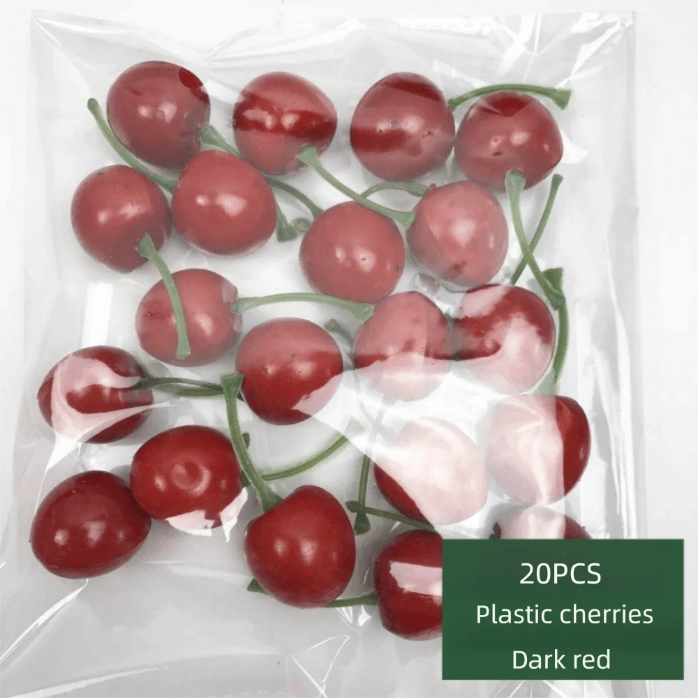 20PCS Multicolor Simulation Fruits Vegetables Plastic Room Decoration Food Model Photography Props DIY Fake Cherry Lemon Pato