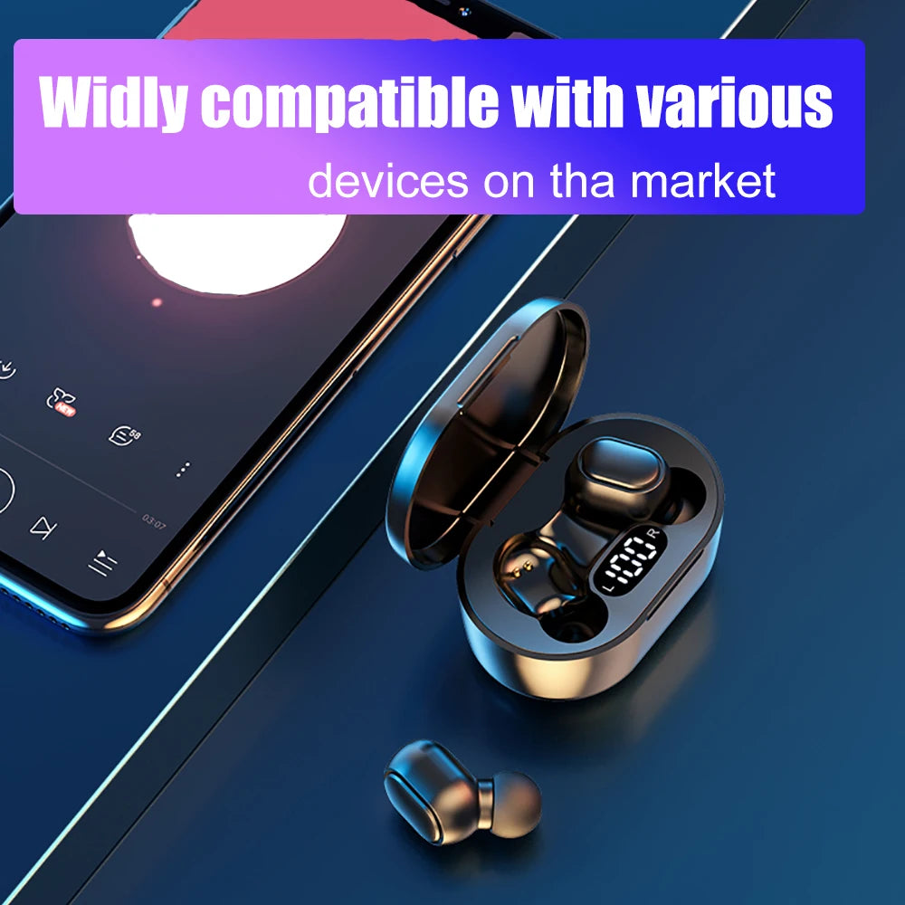 E7S TWS Wireless Headphones Bluetooth Earphone Control Sport Headset Waterproof Microphone Music Earphone Work On All Smartph