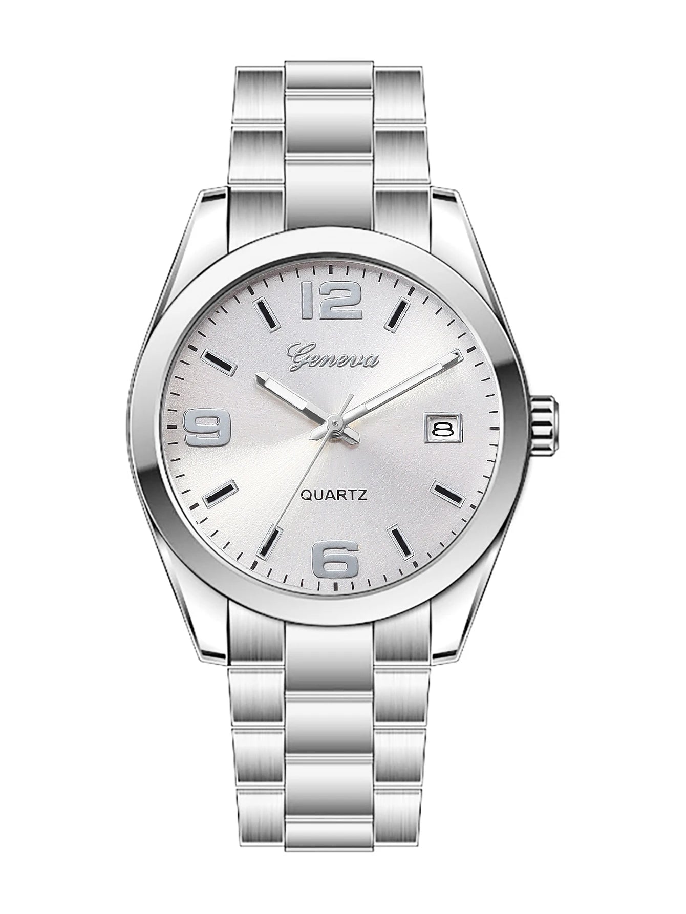 Ladies Quartz Watch Steel Band Design with Calendar Feature Daily Fashion Accessory Birthday Gift without Box