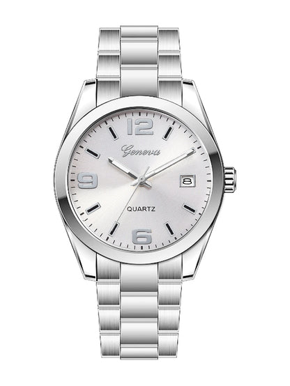 Ladies Quartz Watch Steel Band Design with Calendar Feature Daily Fashion Accessory Birthday Gift without Box - 1PCS watch-B 
