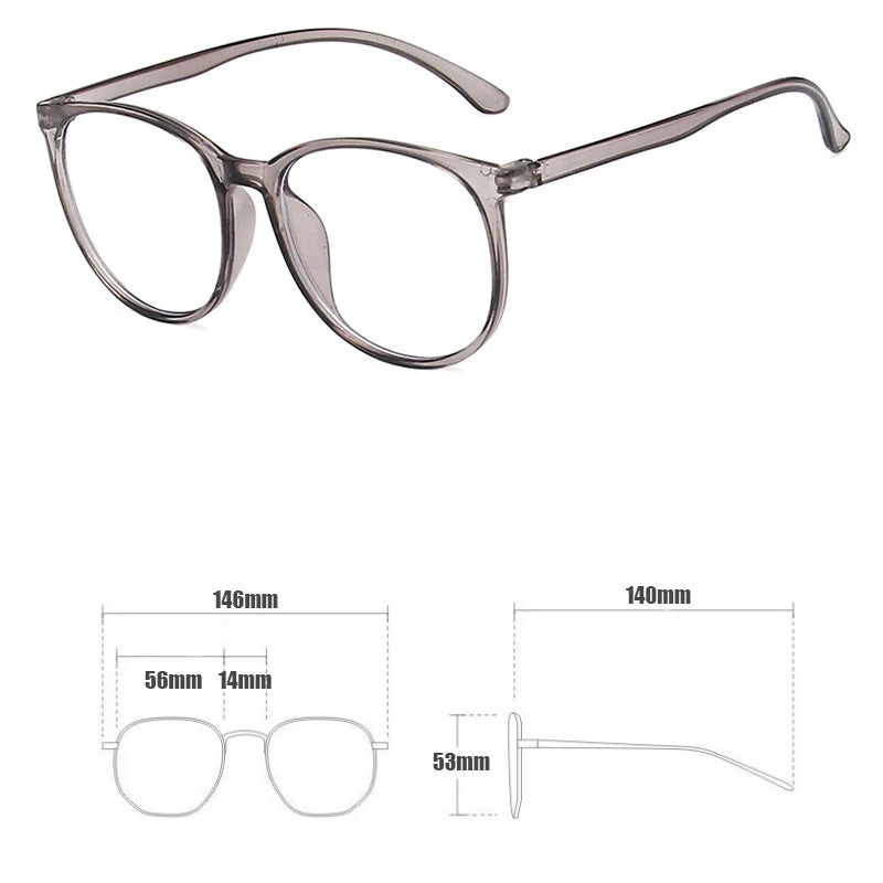 New Vintage Transparent Computer Glasses Frame Women Men Anti Blue Light Eyewear Blocking Glasses Optical Spectacle - B2