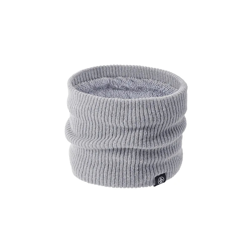 Unisex Winter Warm Scarf Thicken Fleece-Lined Knitted Neck Gaiter Outdoor Cycling Scarves Fashion Simple Solid Color Mask Sca