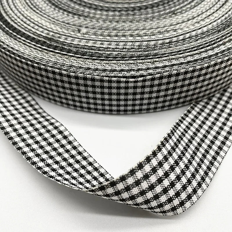 5Yards New 25mm Plaid Cotton Ribbon Wedding Christmas Decoration DIY Sewing Fabric Handmade Bow Ribbon Flower Gift Packaging 