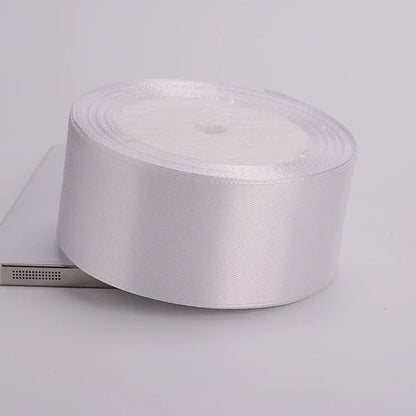 (25yards/roll)6mm-75mm White Silk Satin Ribbons Wedding Decorative Ribbon Gift Wrapping DIY Handmade Materials 9 Size