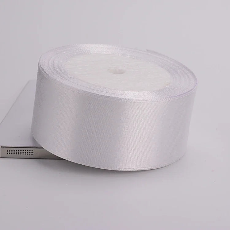 (25yards/roll)6mm-75mm White Silk Satin Ribbons Wedding Decorative Ribbon Gift Wrapping DIY Handmade Materials 9 Size - 40mm 