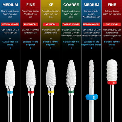 1pcs Ceramic Milling Cutter Nail Drill Bits Electric Manicure Drills Pedicure Mill Bits Machine Files Nail Art accessories To