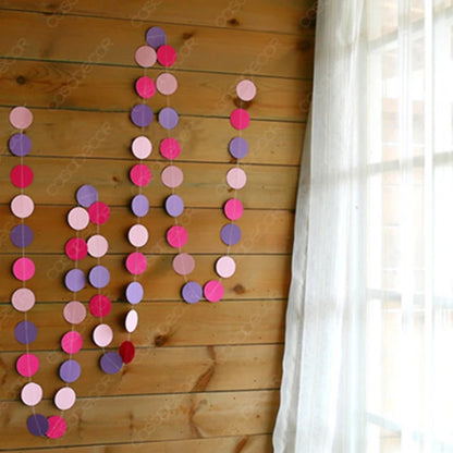 Macaron Colored Circle Garlands Decorations for Classroom Room Baby Shower Birthday Party Decor Wall Hanging Dots Paper Strin