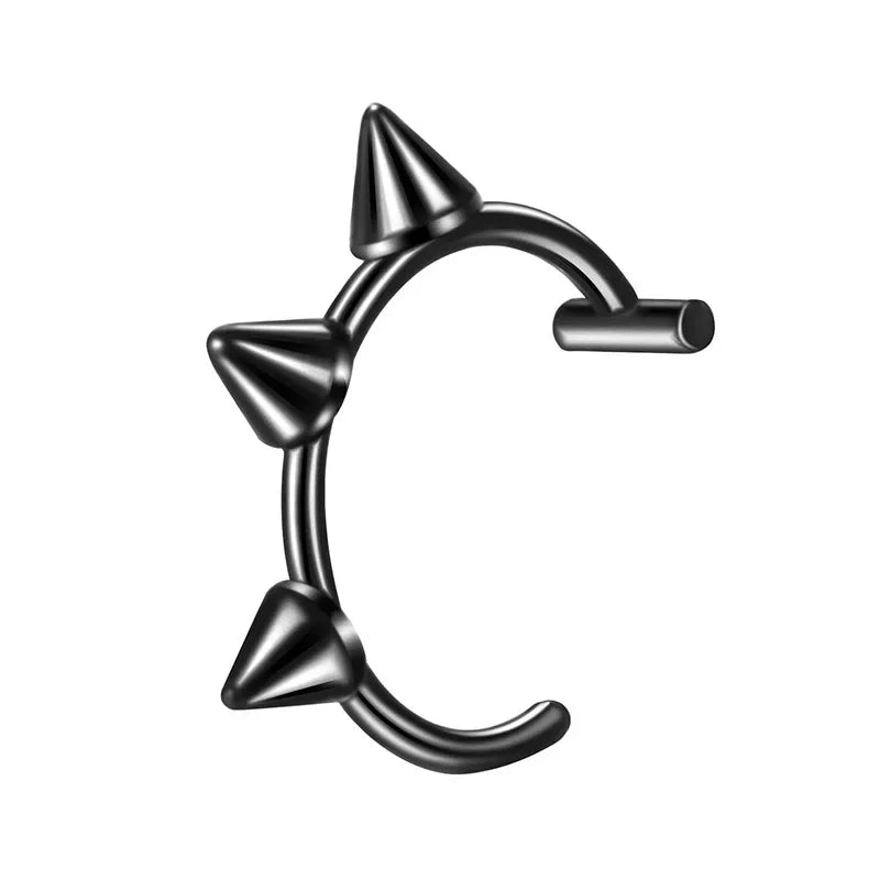 1Pc Stainless Steel Fake Nose Ring Hoop Septum Rings C Clip Lip Ring Earring Fake Nose Piercing Women Body Jewelry Non-Pierce