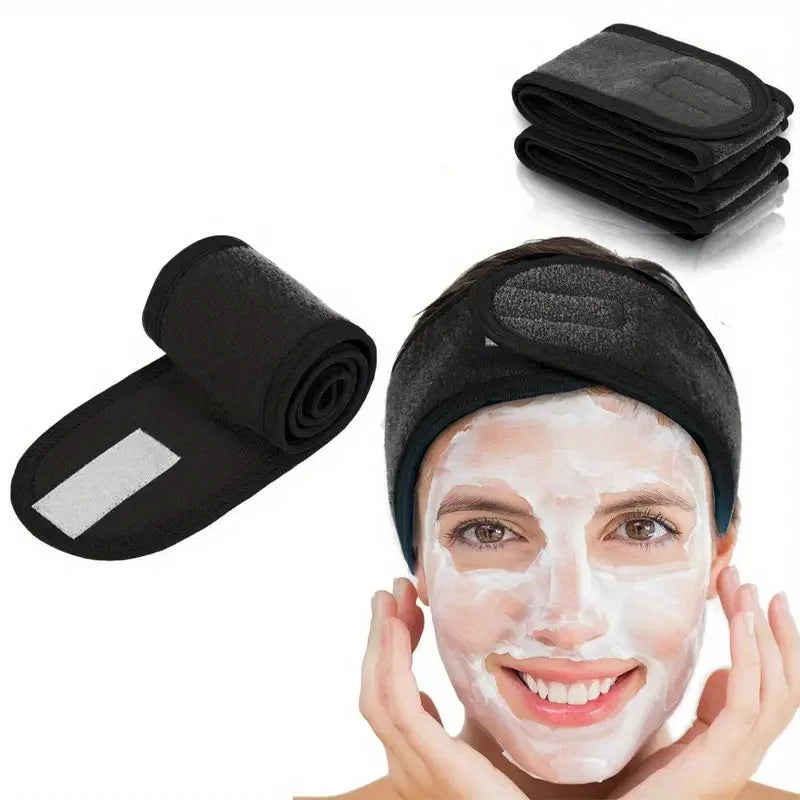 Women's Adjustable Wide Headband - Great Cosmetic Accessory for Yoga, Sports, Spa, Bath, Shower, Makeup and Face Wash - 1PC-B
