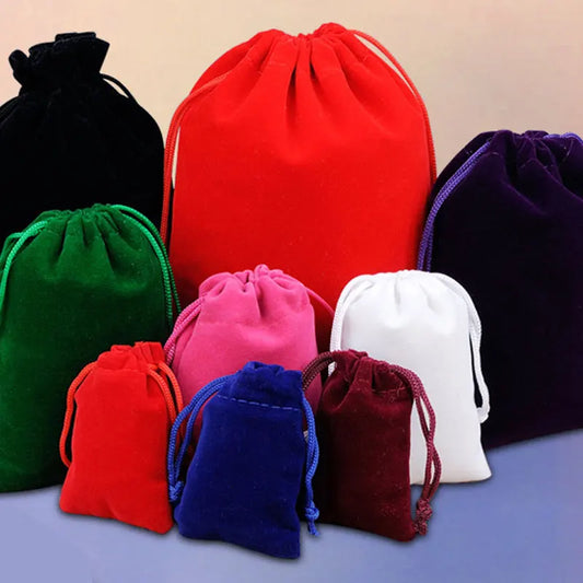 10/5/2PCS Velvet Drawstring Bags Satin Gift Bags Velvet Cloth Jewelry Pouches Wedding Favor Drawstring Bag Christmas Bag 5-5C