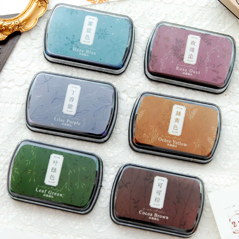 6 Colors Vintage Style Handmade DIY Craft Oil Based Ink Pad for Fabric Wood Paper Scrapbooking Ink pad Finger Painting