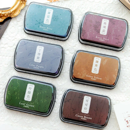 6 Colors Vintage Style Handmade DIY Craft Oil Based Ink Pad for Fabric Wood Paper Scrapbooking Ink pad Finger Painting