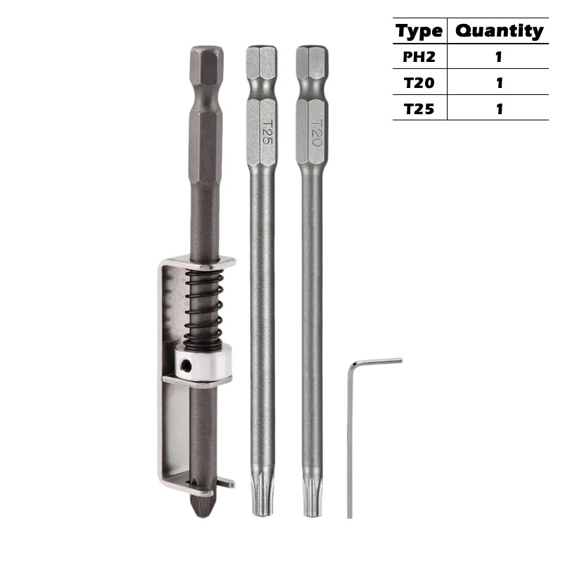 iLMH Spring-loaded Screw Holder Bit, Anti-Drop Screw Fixing Bit Power Tool Accessories, Drill Bit Holder for PH2 T20 T25 Scre