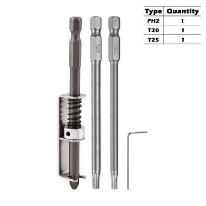 iLMH Spring-loaded Screw Holder Bit, Anti-Drop Screw Fixing Bit Power Tool Accessories, Drill Bit Holder for PH2 T20 T25 Scre