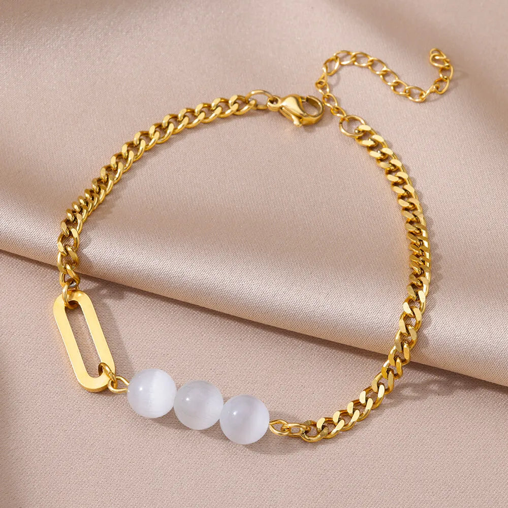 Anklets for women Foot bracelet women summer accessories Bracelet on the leg stainless steel ankle chain Jewelry - M