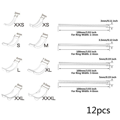 8/12/34 Pcs/Set Silicone Invisible Clear Ring Size Adjuster Guard Tightener Resizing Jewelry Tools Resizer Loose Rings