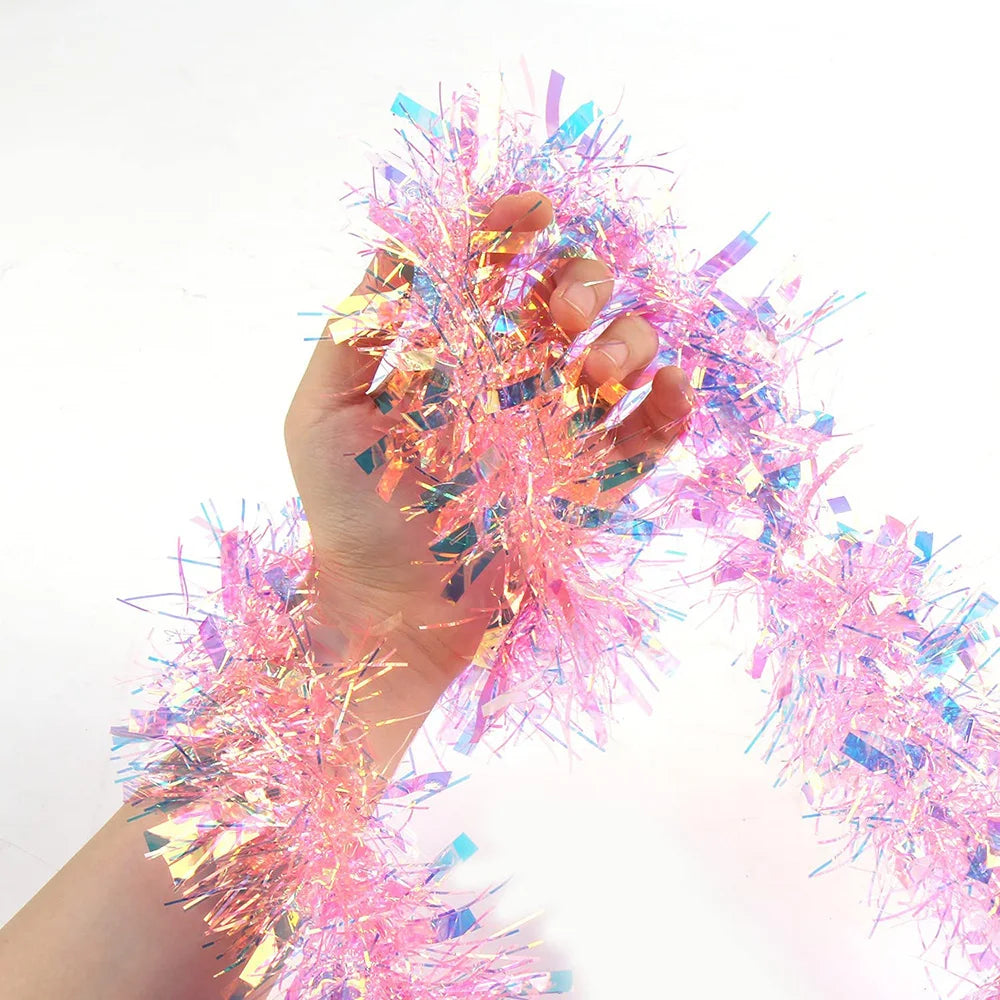 2m Gorgeous Colorful Foil Madder Christmas Tree Garland Birthday Party Wedding Decor Thanksgiving Home Decoration Supplies