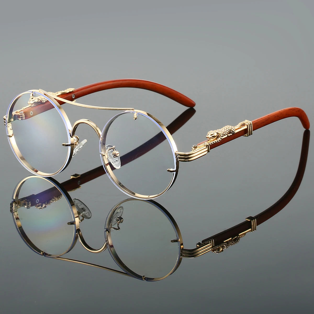 KAMMPT Vintage Round Sunglasses Men Fashion Double Bridge Multicolor Shades Women Retro Trendy Brand Luxury Design Sun Glasse