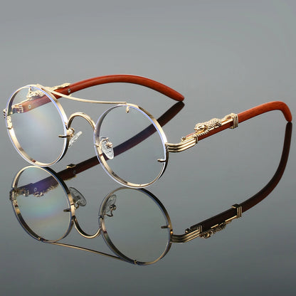KAMMPT Vintage Round Sunglasses Men Fashion Double Bridge Multicolor Shades Women Retro Trendy Brand Luxury Design Sun Glasse