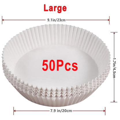 50/100Pcs Air Fryer Disposable Paper Non-Stick Airfryer Baking Papers Round Air-Fryer Paper Liners Paper Kitchen Accessories 