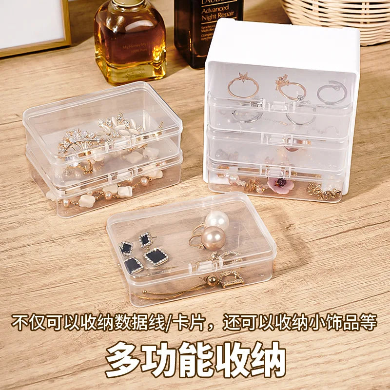 Data Cable Storage Box with 7 Small Compartment Boxes, Desktop Cable Organizer for Office Desk