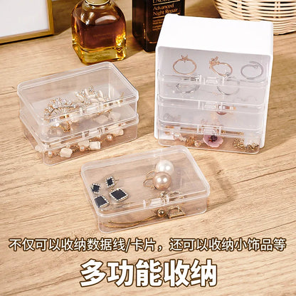 Data Cable Storage Box with 7 Small Compartment Boxes, Desktop Cable Organizer for Office Desk