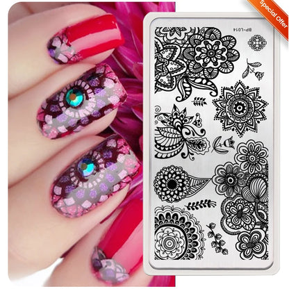 BORN PRETTY Nail Stamping Plates for Design French Nail Art Templates Printing Merry Christmas Image Stainless Stencil Tools 
