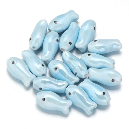 10pcs/lot Retro Small Fish Ceramic Beads Cute Porcelain Loose Spacer Beads For DIY Jewelry Making Necklace Bracelets Accessor