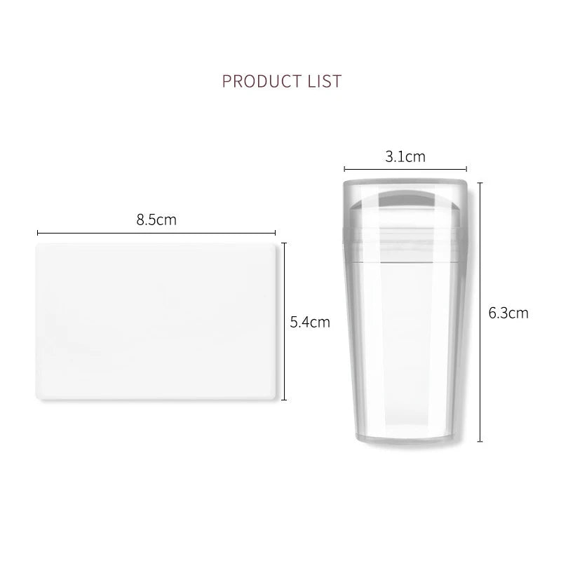 Nail Stamping Plates Pure Clear Jelly Nails Art Stamper Scraper Set Print Silicone Marshmallow Design Manicure Accessories To