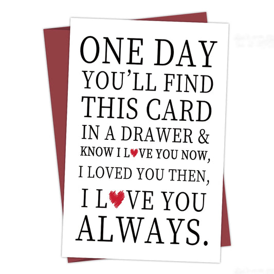 Heartfelt Love Anniversary Card, I Love You Always Greeting Card for Him Her Mom Wife Lover, Perfect for Valentine's Day,Wedd