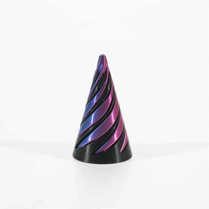 3D Printed Spiral Cone Pyramid Passthrough Sculpture Pass Through Pyramid Toy Mini Vortex Thread Illusion Cone Spiral Ornamen