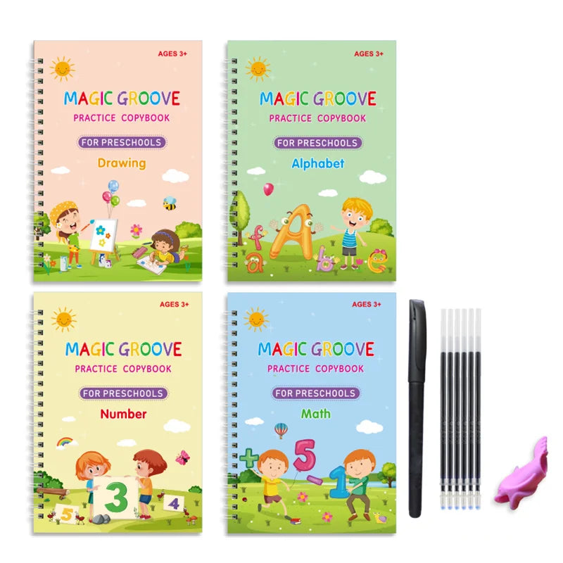 Reusable Magic Copybook Drawing Toys for Children Montessori Pen Control Training Writing Sticker Learning Educational Toy Ki