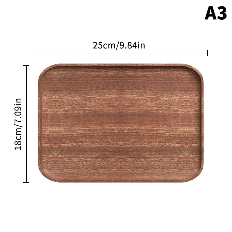1PC Wooden Serving Trays Oval Wood Tray Platters for Serving Food Dishes Dinner Plates Solid Wood Round Dessert Plate - E3
