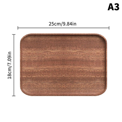 1PC Wooden Serving Trays Oval Wood Tray Platters for Serving Food Dishes Dinner Plates Solid Wood Round Dessert Plate - E3