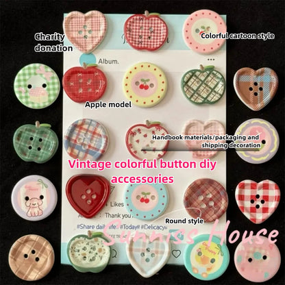 25Pcs Mixed Color Handmade Resin Round 2/4-hole Button for Sewing Clothes Accessories Crafts Scrapbooking DIY Apparel Supplie