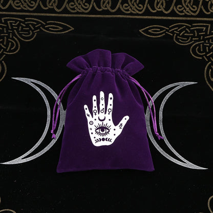 1Pcs Tarot Storage Velvet Bag Drawstring Suede Pocket Board Game Card Embroidery Package Witchcraft Supplies for Altar Tarot 