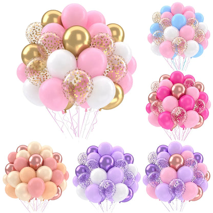 31/36/37/51/101Pcs Metallic Balloons Pearl Latex Balloon Gold Confetti Balloons for Birthday Weddings Baby Shower Party Decor