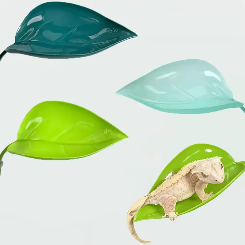 Frog Habitat Leaf Suction Cup Reptile Basking Area Resting Terrace Suction Cups Tank Accessories simulated leaves For Geckos