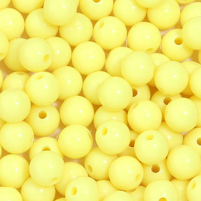 10-100Pcs/Lot 6-20mm Solid Color Round Acrylic Beads Loose Spacer Beads For DIY Keychains Decoration Handmade Crafts Accessor