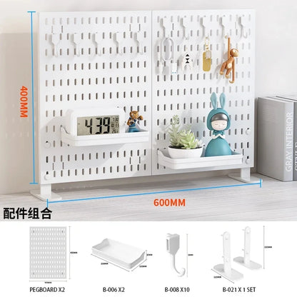 Pegboard Combination Desktop Storage Kit, Vertical and Clip-Type Pegboard Display Panels, Suitable for Home Office Storage. -