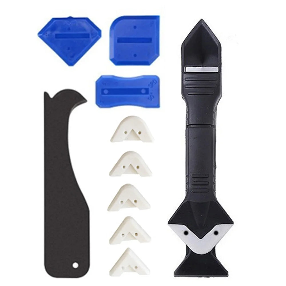 Silicone Caulking Tool | 5-in-1 Sealant Finishing Tool | Caulk Remover Glass Glue Angle Scraper for Bathroom, Kitchen, Floor 