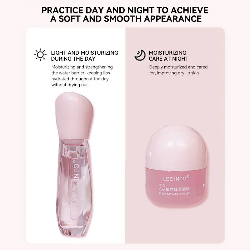 Leeinto Plant Essence Lip Care Set: Moisturizing, Long-Lasting Nourishment, Gentle Formula, Lightweight Texture, Lip Gloss, L