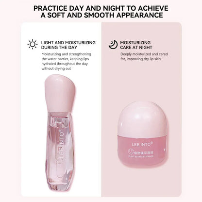 Leeinto Plant Essence Lip Care Set: Moisturizing, Long-Lasting Nourishment, Gentle Formula, Lightweight Texture, Lip Gloss, L