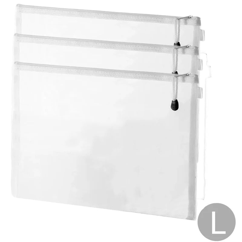 Mesh Zipper File Bag Toy storage bag building block puzzle sub-package bag children zipper transparent finishing storage box 