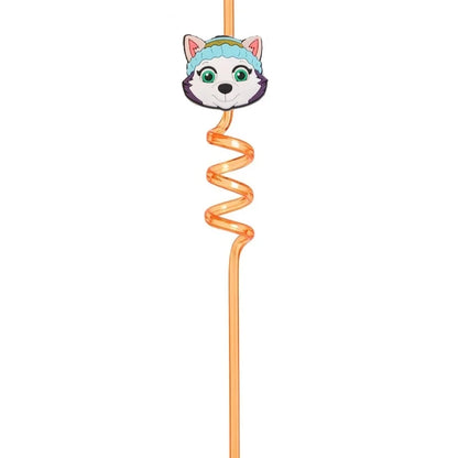 6Pcs Paw Patrol Straws Food Grade Spiral Pipette Kids Boys Girls Birthday Party Decoration Baby Shower Party Supplies Gifts -